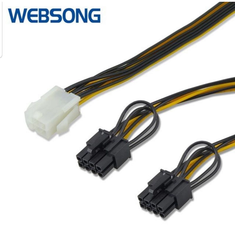 Kabel Power Video Card 6P Female to 2x 6P+2P Male High Quality Websong