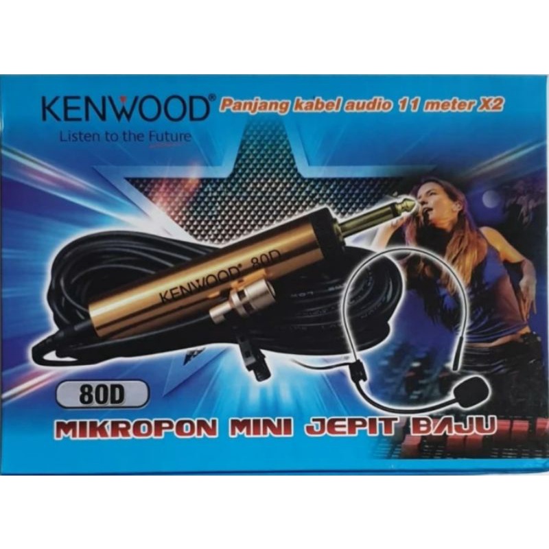 Mic Bando Mic Jepit Condenser, kabel 11 meter Kenwood KW-80D