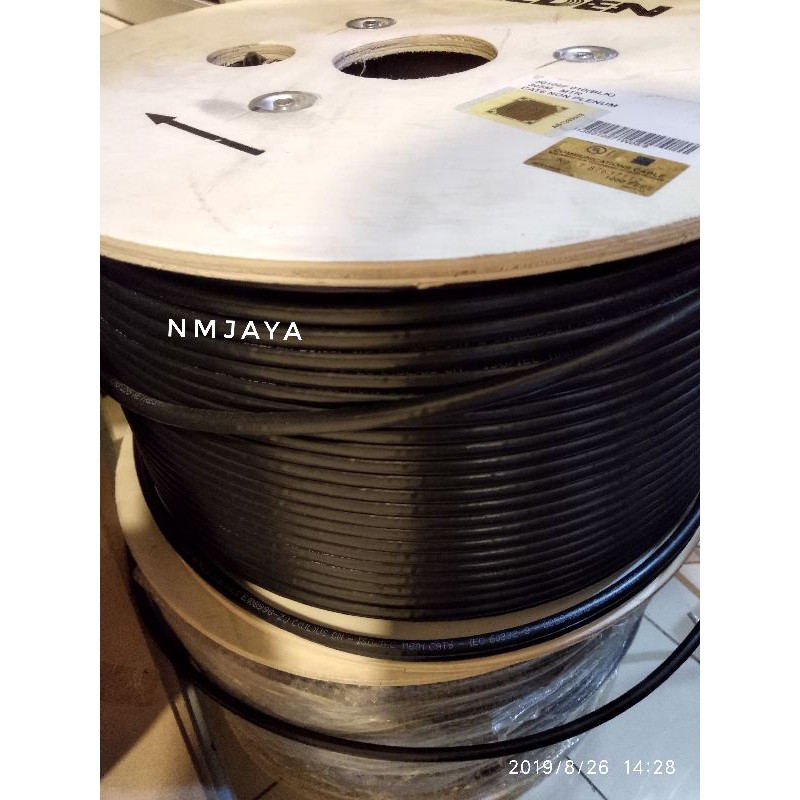 Belden Kabel Lan Outdoor STP Cat6 1 meter dicrimping rj45 stp Cat6 Belden Original 50106F Warna Hitam