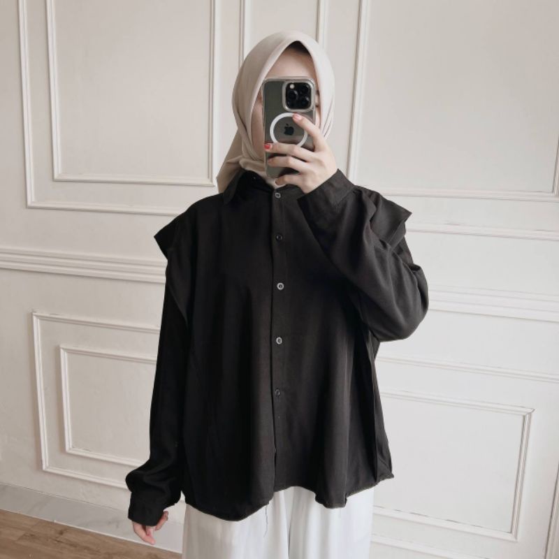 BEFAST - ZFS OOTD Wanita Kemeja Oversize AQILA / BRETA SHAKILA OVERSIZE / Kemeja Casual Wanita Remaja / Kem Polos Formal / Fashion Wanita Kerja / Terbaru 2022 / Kemeja Banyak Warna / Kemeja Remaja Wanita Terlaris