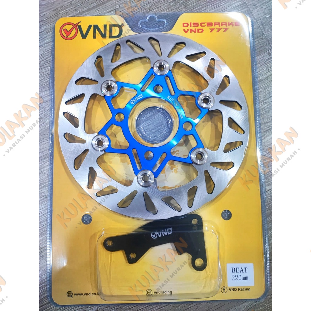 VND Piringan Cakram Disc Brake Model PSM Diameter 220mm Floating Vario Beat Scoopy FI ESP Dapat Braket Cakram Depan Floating Kembang