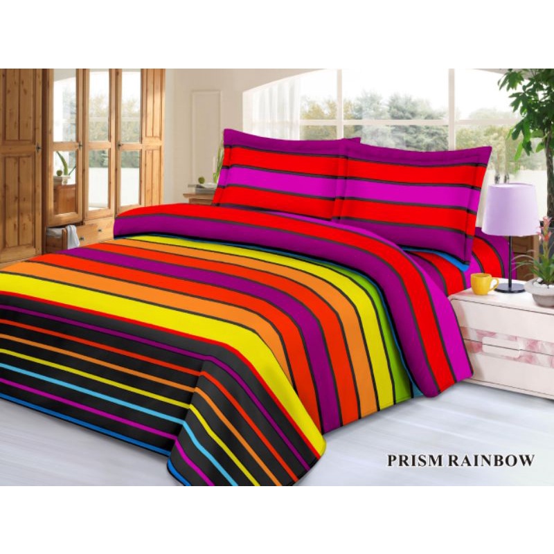 SPREI KATUN JEPANG 90X200 CM MOTIF RAINBOW