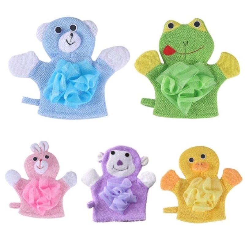 Waslap PUFF 2in1 Mandi Bayi Shower Puff Anak Mandi Busa Spon Spons Badan Mandi