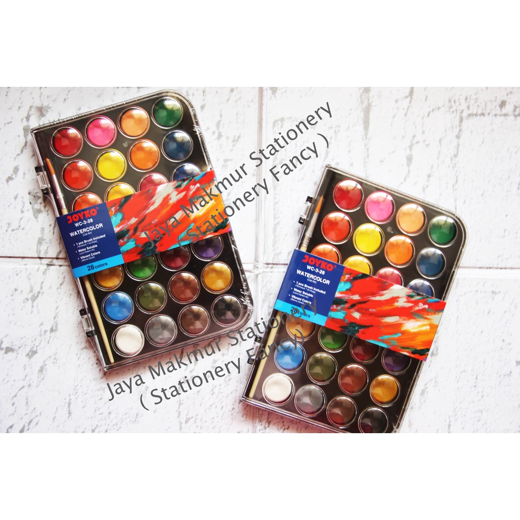 

Set Cat Air Kuas Lukis Joyko 28 Warna WC-3-28