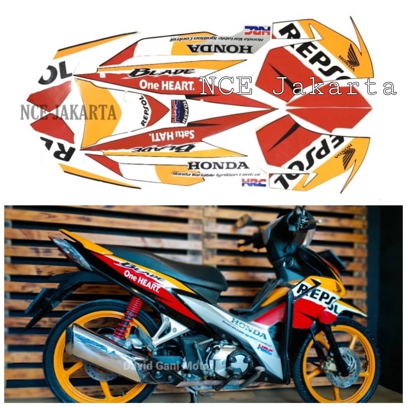 STIKER STRIPING HONDA BLADE REPSOL 2011