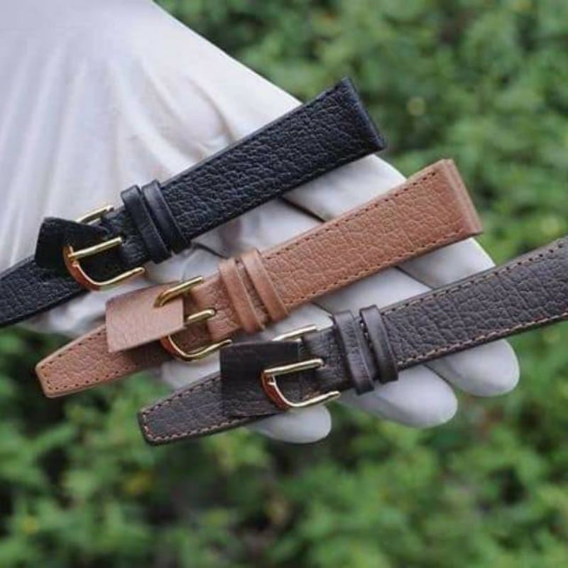 Strap kulit/Tali jam tangan kulit / tali pres jahit / kalep A1 / tali prancis