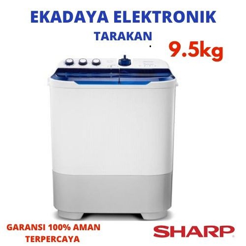 MESIN CUCI SHARP 2 TABUNG 9.5kg | EST-971DM