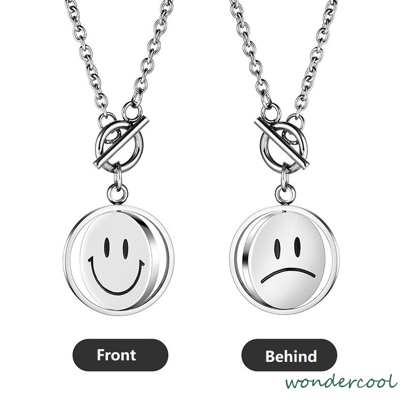 Fashionable Simple Smile Pendant Hip Hop Pria dan Wanita Kalung-Won