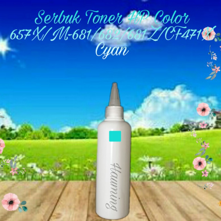 Serbuk Toner Powder HP 657X 657A M681 M682 M681Z M682Z M681DH M681F CF470X CF471A Cyan 1x Isi