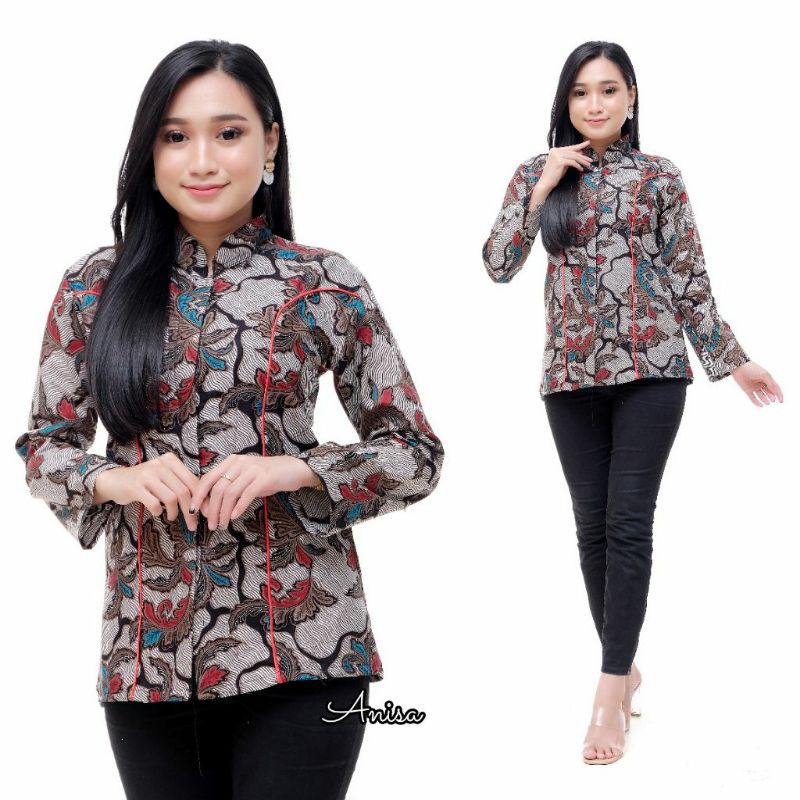 Atasan Batik Wanita PPBTK07 Modern Batik Cassual Atasanbatik Wanitabatik /Atasanwanita-blus jahe