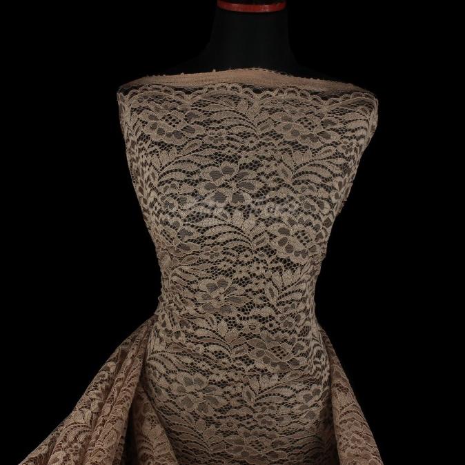 Brokat Kebaya Elegan Motif Fatmawati (Coklat Khaki) (Alta Moda)*