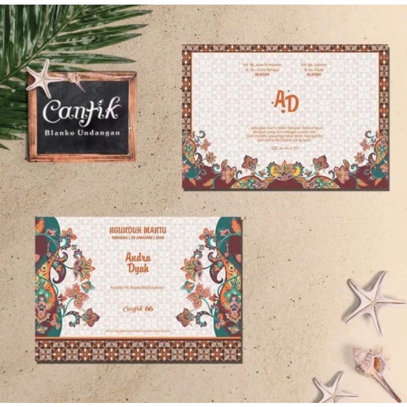 CANTIK 66 Blangko Undangan Nikah / Ultah / Khitan