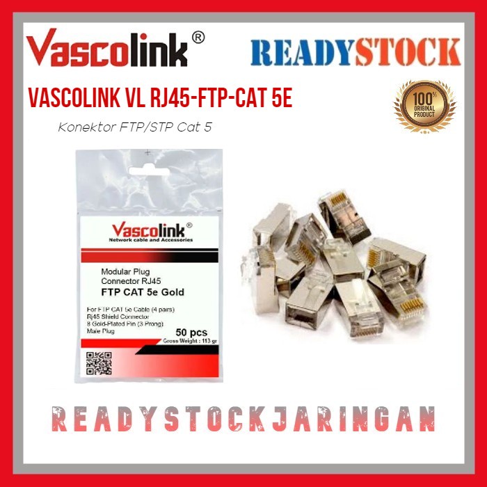 Vascolink VL RJ45-FTP-CAT 5E Konektor FTP Cat 5 isi 50pcs