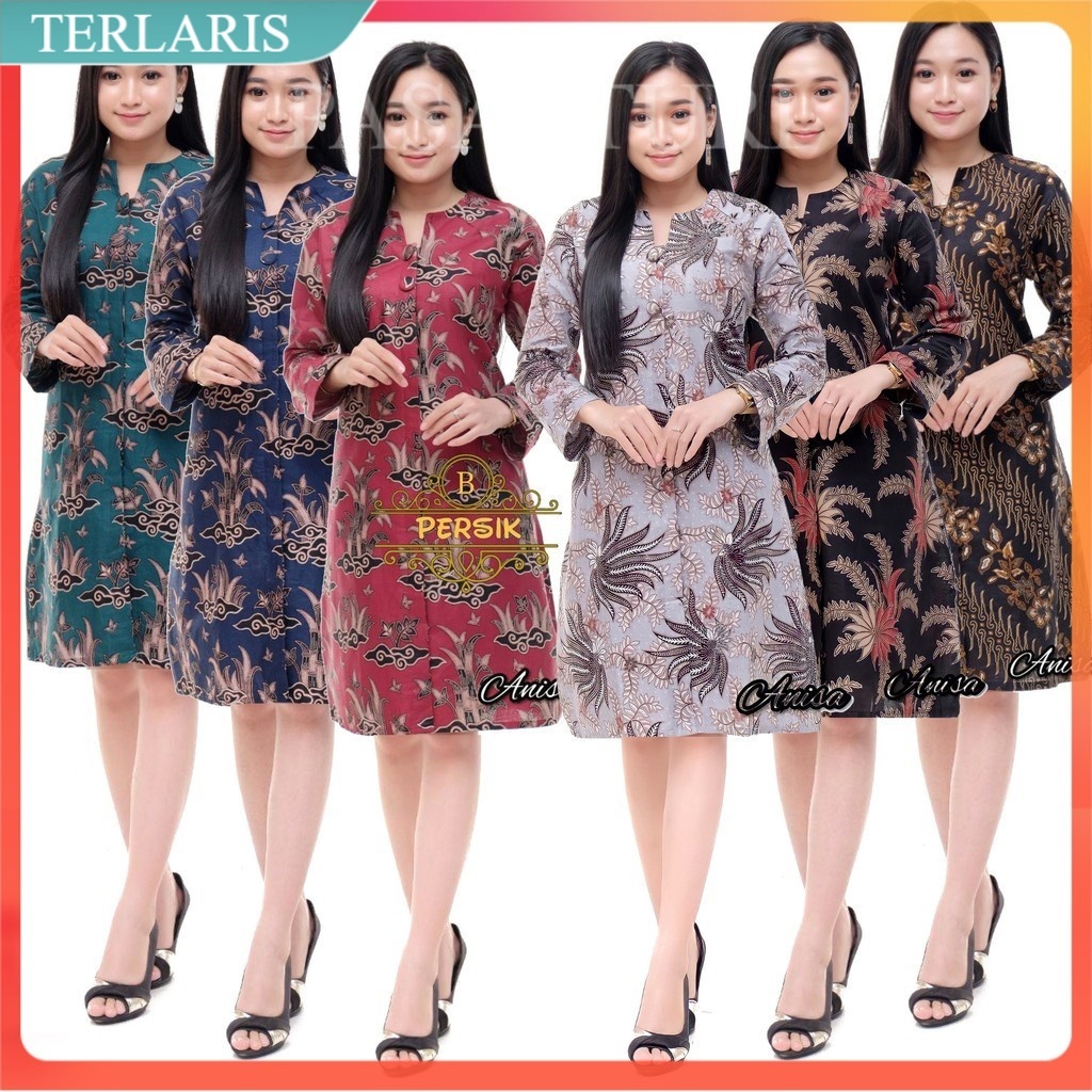 [ANS BATIK] Terlaris SERUT GENES JELITA TUNIC NAVBOR YELBOR WHITBOR CREAMBOR TUNIK BATIK MODERN