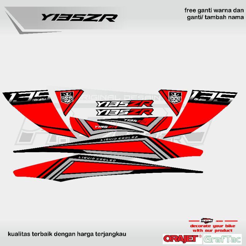 striping jupiter mx old lama 135 motif y15zr malaysia - stiker bodi lc135 v1 - exciter 135