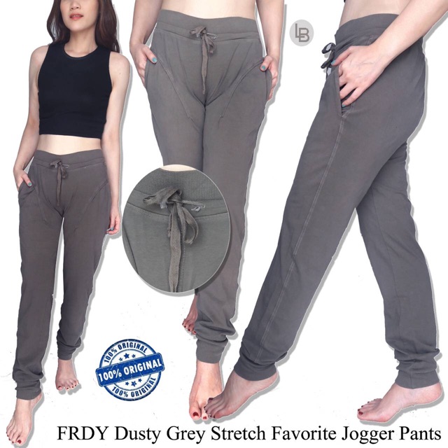 H344 Freddy dusty grey stretch favorite jogger pants