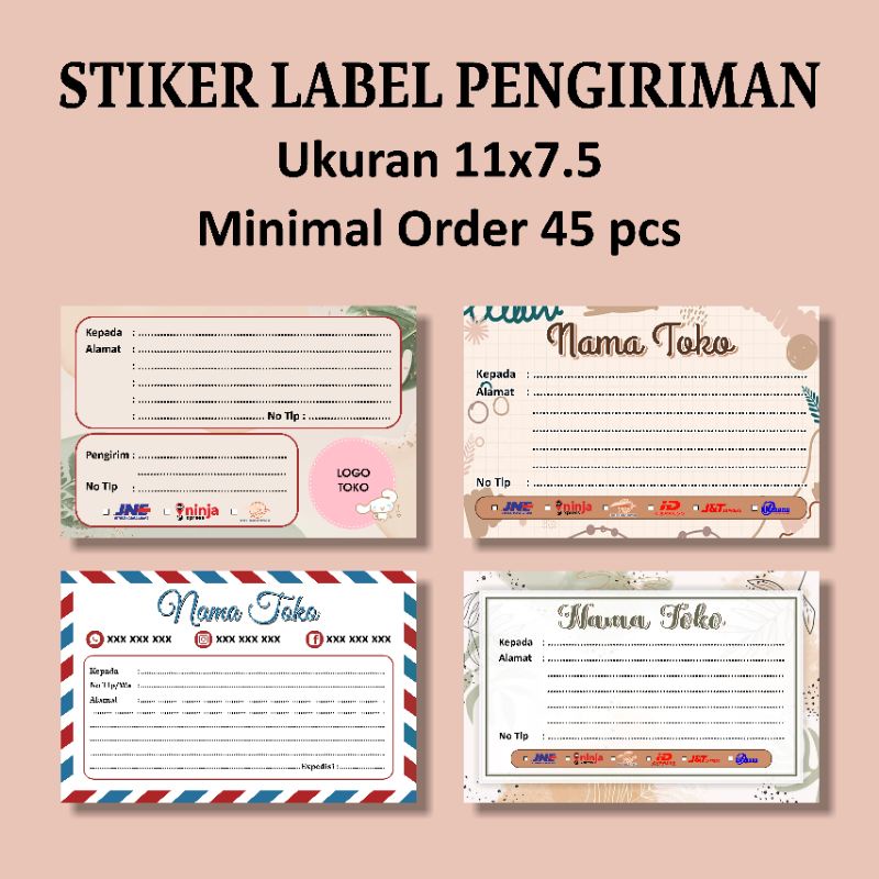 

STIKER CUSTOM ALAMAT | STIKER LABEL PENGIRIMAN | FREE DESIGN | MINIMAL ORDER 45 PCS