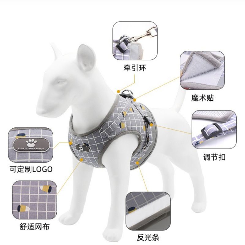 Harness Jaket Kucing Anjing Tali Tuntun Cat Dog  Pastel Glow in the Dark Pastel