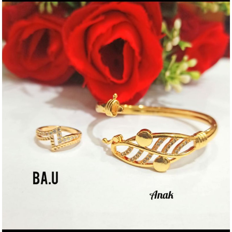 Gelang Bangkok Anak Free Cincin Permata Zircon Gold Perhiasan Anak limited edition