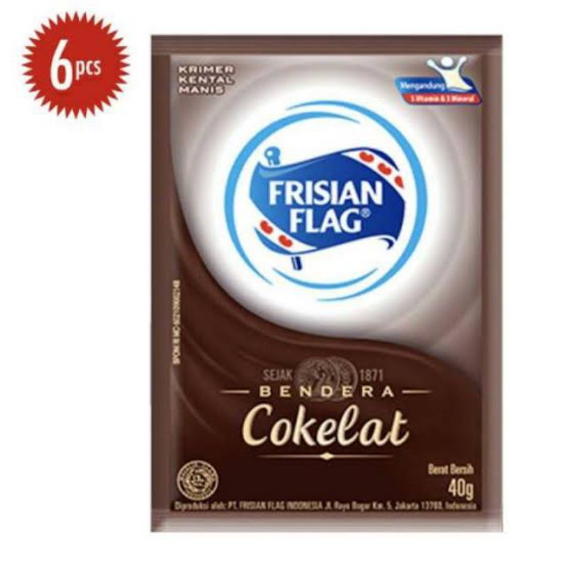 

SUSU KENTAL MANIS FRISIAN FLAG COKLAT RENCENG 6PCS X 40GRAM