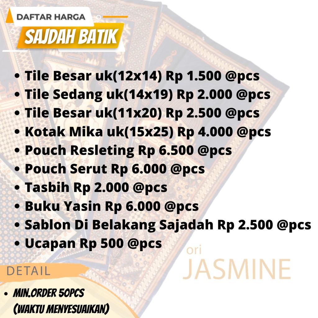 Sajadah Travel Travelling Batik Katun Murah Sajadah Souvenir Tahlilan Souvenir Pernikahan