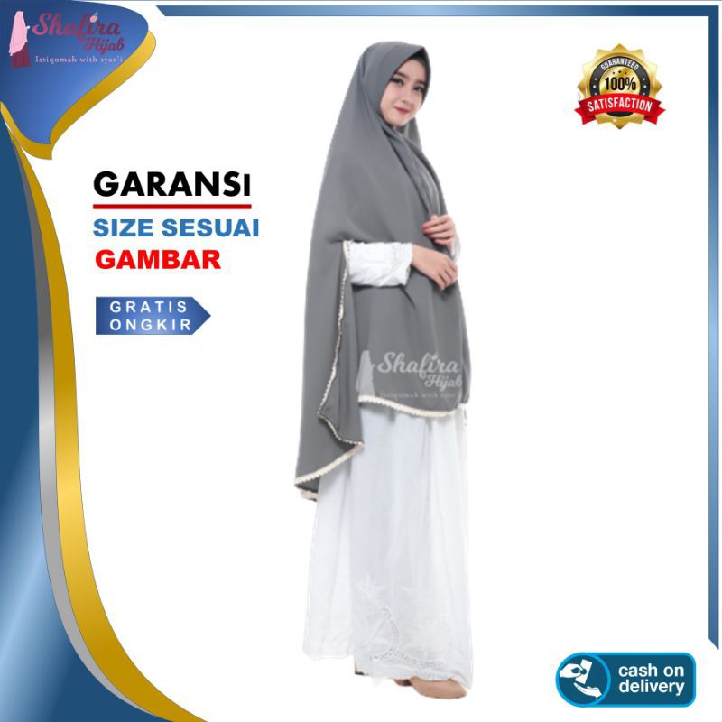Jilbab instan renda hijab instan belah tangan hijab syar'i khimar jumbo jilbab syari jilbab bergo