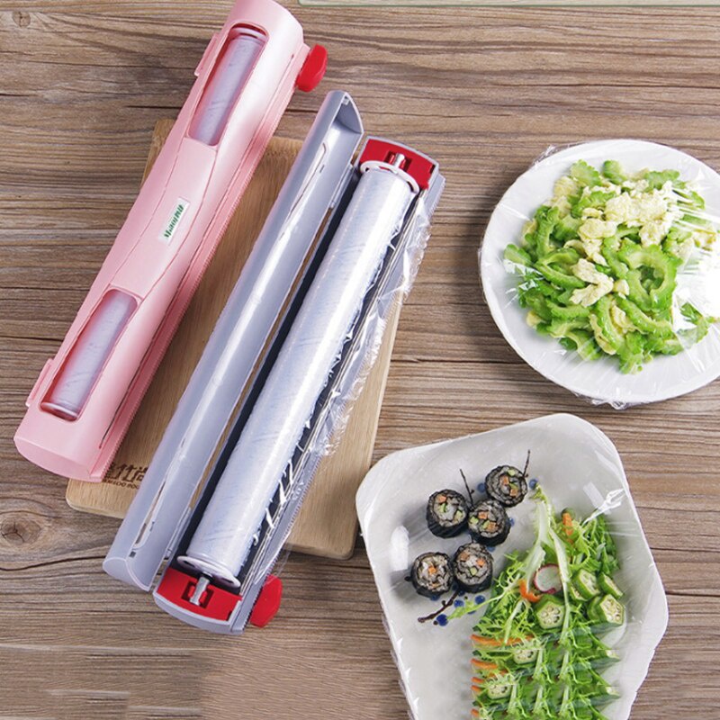 Alat Potong Plastik Plastic Cling Wrap Dispenser - Foil Paper Wrapping Food Cutter Holder (COD) terbaru Murah BERKUALITAS