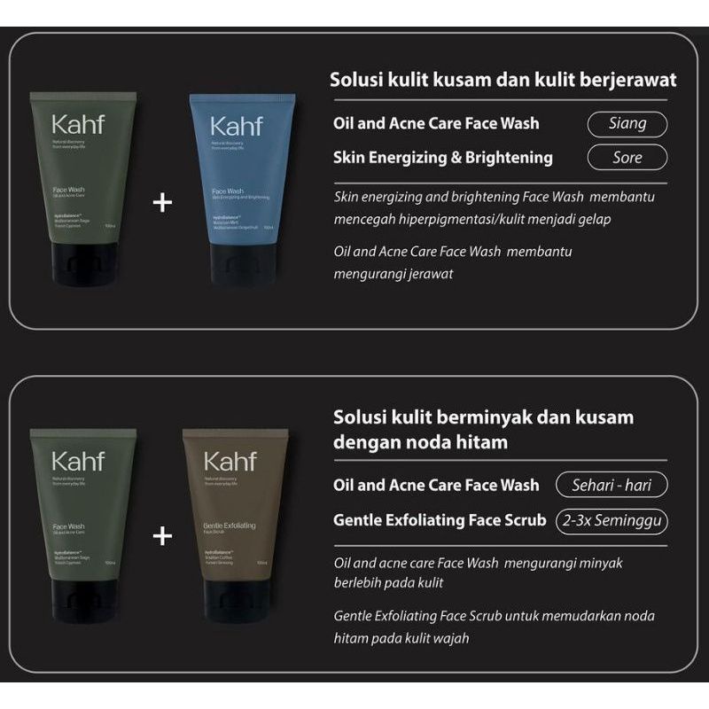 KAHF Face Wash Skincare Pria Halal BPOM Kahf Sunscreen Khaf Face wash Skincare Cowok Kafh Face Wash