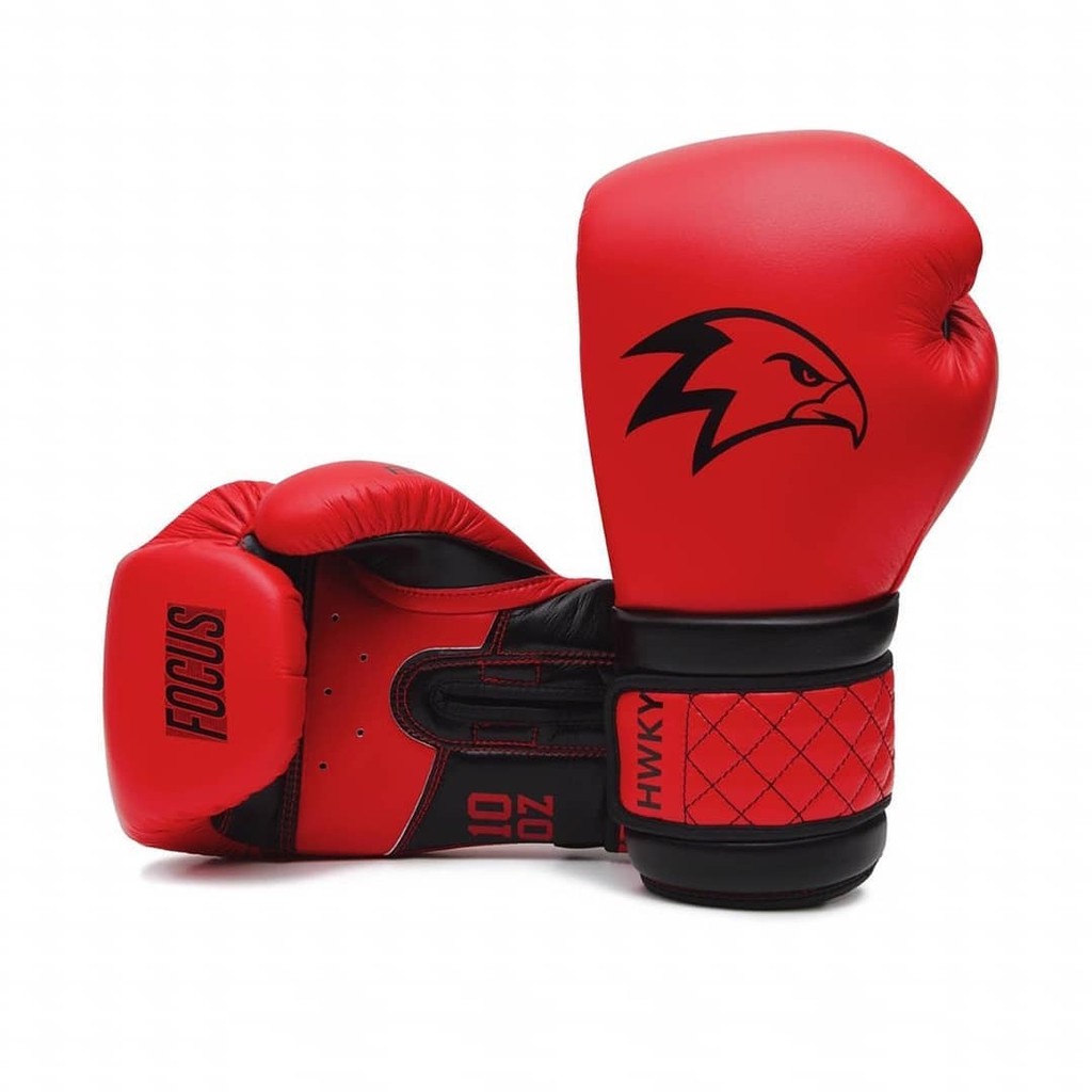 Hawkeye Fightwear Boxing Glove - Focus Black Cardinal Red - Sarung Tinju Muaythai Merah