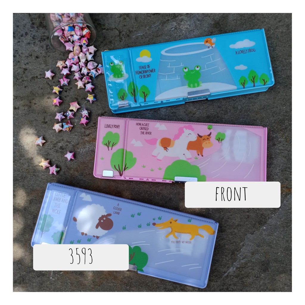 

tempat pensil magnet anak / pencil case / tempat pensil magnet import semi transparat