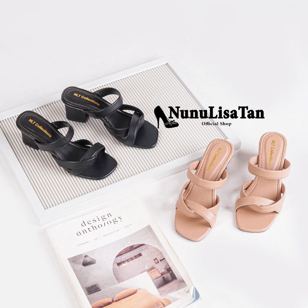 NunuLisaTan - High Heels Korea Selebgram Kekinian 5cm hitam mocca DELTA
