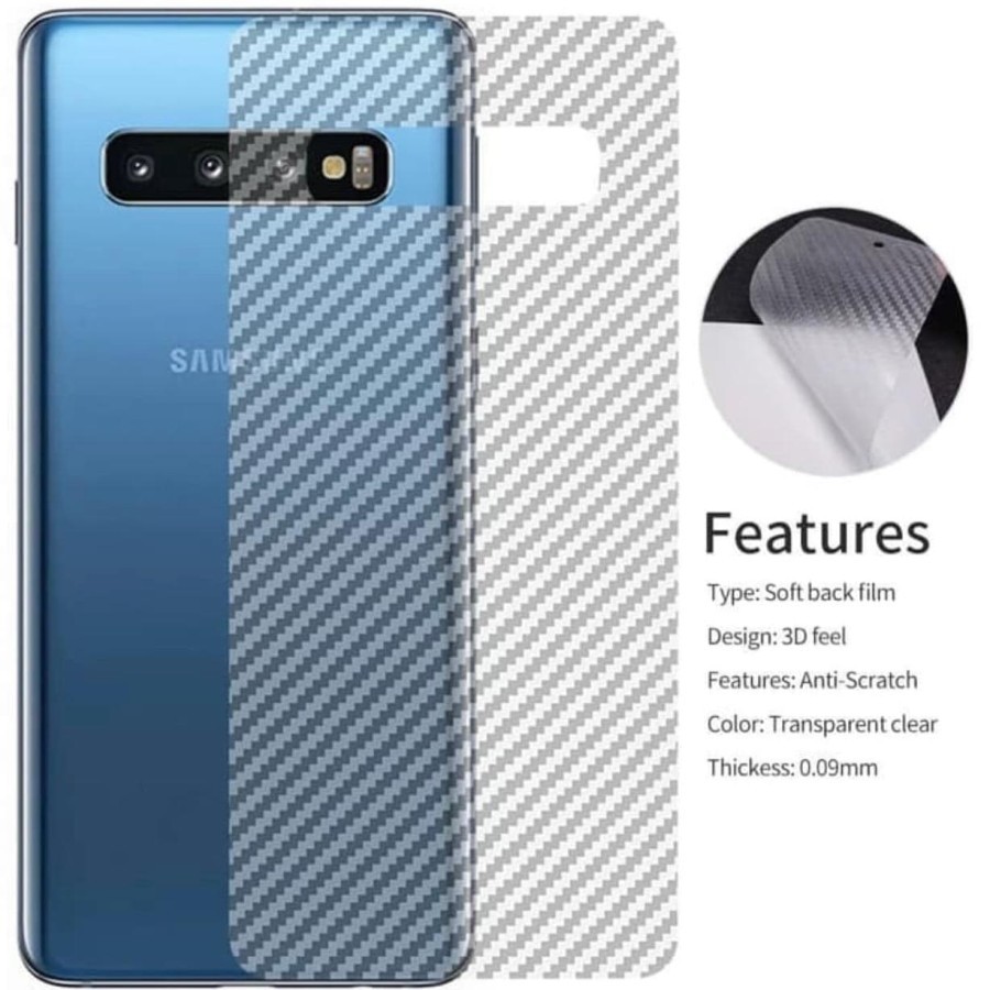 Back skin karbon atau gaskin carbon 3d samsung s10 plus, anti gores anti jamur anti licin