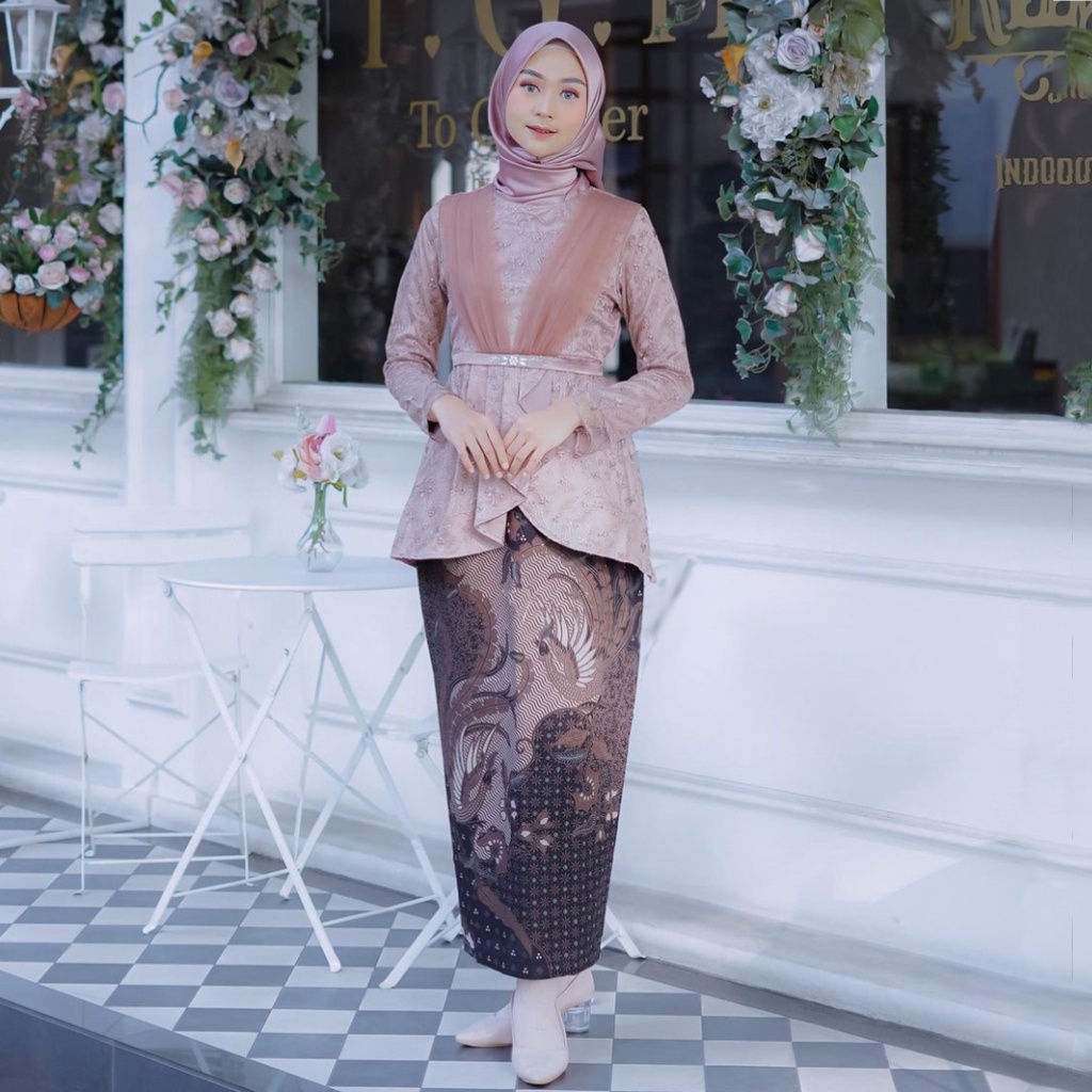 NEW ARIVAL || SET KEBAYA MODERN NUDE Brokat Tille Premium Kebaya Lamaran Dan Wisuda Kekinan Kebaya Modern Sragam Kekinan