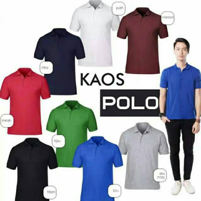 kaos kerah pria Polo Shirt berkerah polos ukuran M-XL