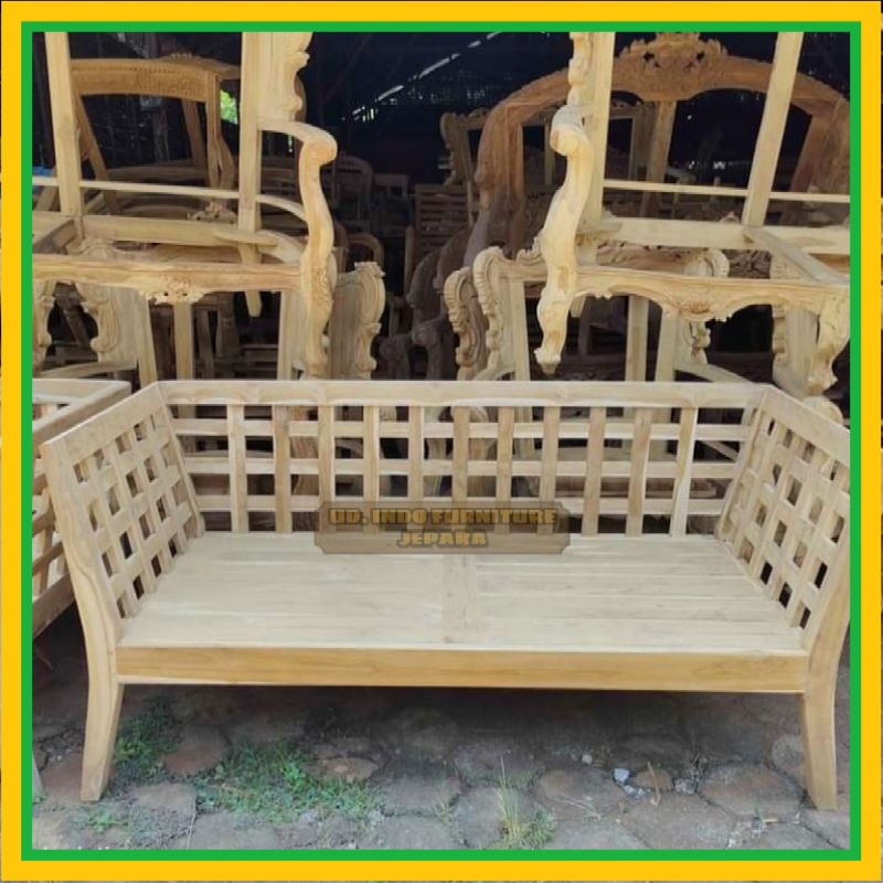 Bale bale untuk teras / ruang tamu model unik kayu jati