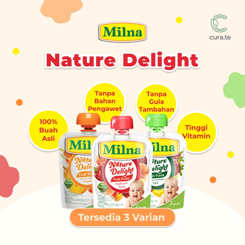 MILNA NATURE DELIGHT FRUIT PUREE ALAMI | SNACK CEMILAN BAYI ANAK SEHAT