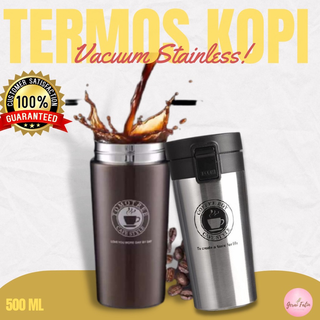 TERMOS KOPI PREMIUM ADA PENYARING / BOTOL MINUM AIR PANAS VACUM STAINLESS [BISA COD GRATIS BUBBLE]