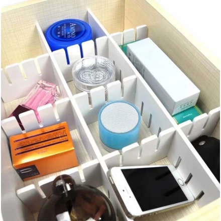 Sekat Laci Organizer DIY Kotak Penyimpanan Serbaguna Dapur Sendok Uang Storage Box Murah Kosmetik / Pemisah Pembatas Kotak Lemari