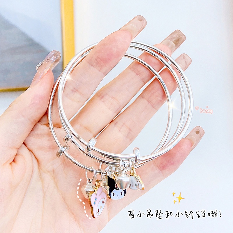 Lucu Kartun Gelang Segar Kuromi Bell Aman Gelang Pacar Pasangan Sepasang Perhiasan Unisex Universal