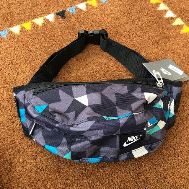 Tas Pinggang Unisex Import Tas Slempang Waistbag Pria Wanita Nike 001 Black Blue