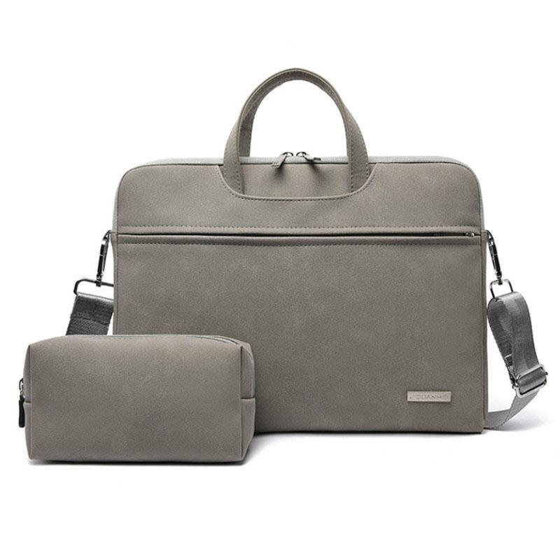 Tas Laptop JQMEI Selempang Matte PU Leather 13 14 15 15.6 inch with Free Pouch