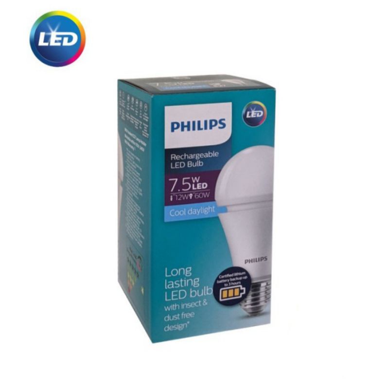 Lampu LED Philips Emergency Putih 7W 9W 7.5W 7.5 W 9 Watt 7Watt Rechargeable Putih anti aliran Original DARURAT E27