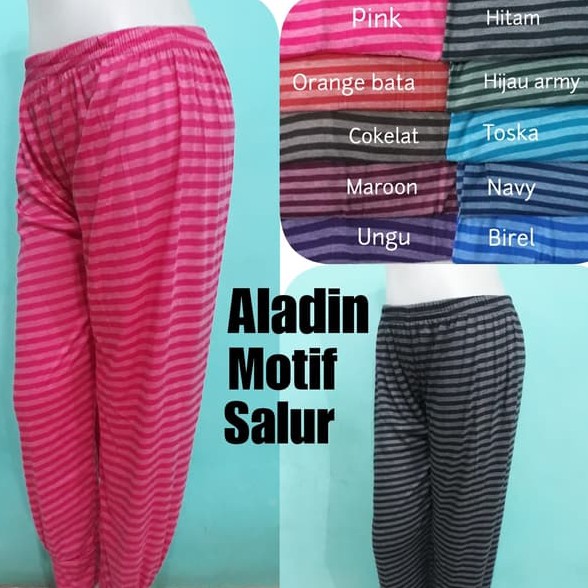 [ ADA SAKU ] Legging dewasa SALUR / celana panjang dalaman gamis murah / inner pants motif salur