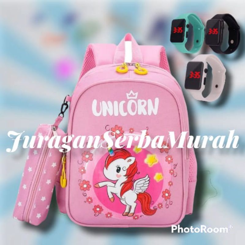 Tas Ransel Sekolah Anak Perempuan Paud TK SD Karakter Unicorn Murah