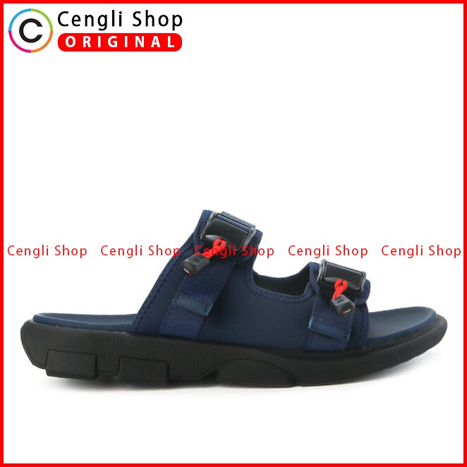 SANDAL SLIDE OBERMAIN PRIA ORIGINAL CASUAL OUTDOOR BRANDED ASLI BIRU NAVY OM17