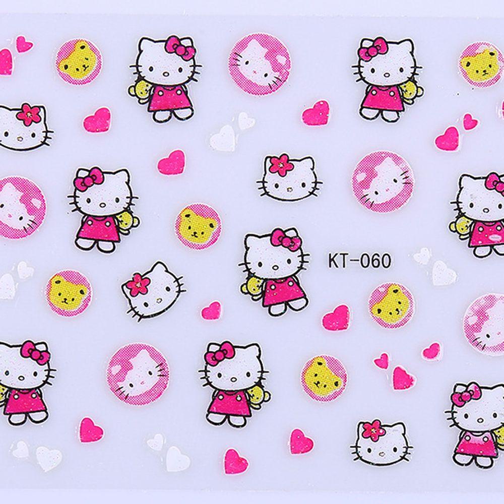 [Elegan] Stiker Kuku Gadis 30Pcs/set Perekat Diri Manikur Aksesoris Kucing Kartun Nail Art Dekorasi