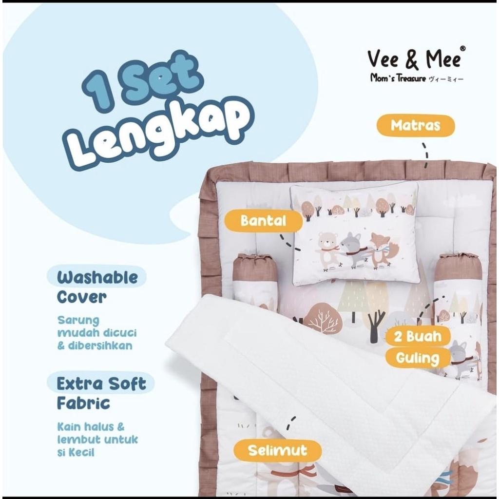 [2 kg] Vee &amp; Mee Matras Baby Bedding Set Safari / Squirrel / Astronaut Bear / Raccoon &amp; Friends Series - VMM 1010 / 1050 / 1060 / 1070