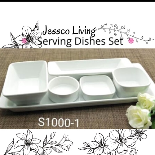 ONEMORE WADAH SAJI 6 PC SERVING DISHES SET KERAMIK PUTIH S1000-1