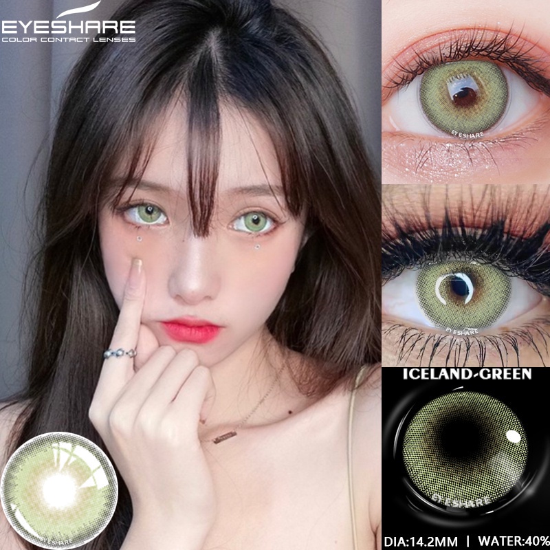 EYESHARE【COD&amp;Spot】 4 Warna Baru 1pasang Kawaii~Lensa Kontak Big Eye warna Exoticon Innocent Soflent Soflen Normal/Mata korea