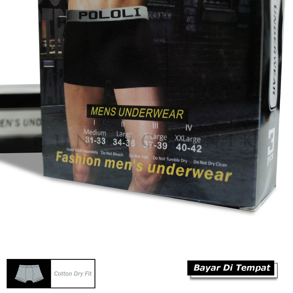 PAKET ISI 6 PCS BOXER PRIA DEWASA MURAH BAHAN KATUN CELANA BOXER SPORT POLOLI TERMURAH